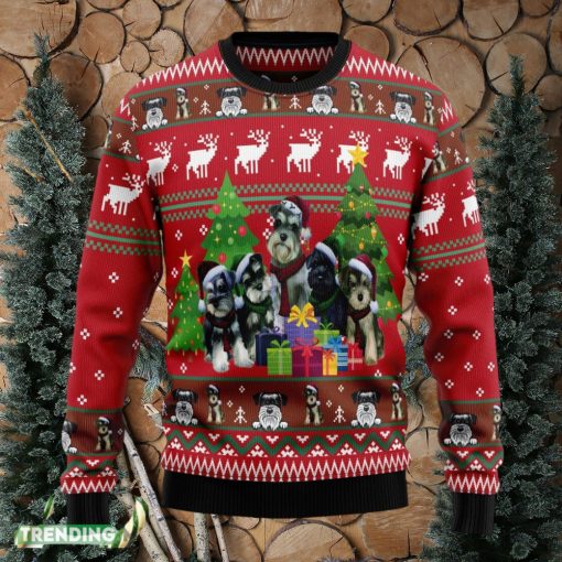 Miniature Schnauzer Family Snow Ugly Christmas Sweater Family Christmas Gift