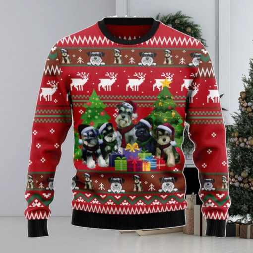 Miniature Schnauzer Family Snow Ugly Christmas Sweater