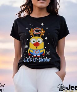 Minion Chicago Bears Ugly Christmas Gift Let It Snow T Shirt