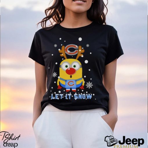 Minion Chicago Bears Ugly Christmas Gift Let It Snow T Shirt