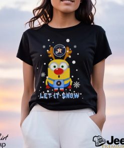 Minion Houston Astros Ugly Christmas Gift Let It Snow T Shirt