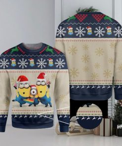 Minions Christmas Knitted Christmas 3D Sweater For Fans