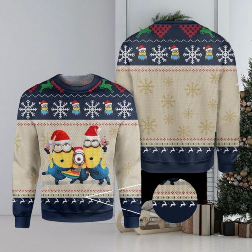 Minions Christmas Knitted Christmas 3D Sweater For Fans