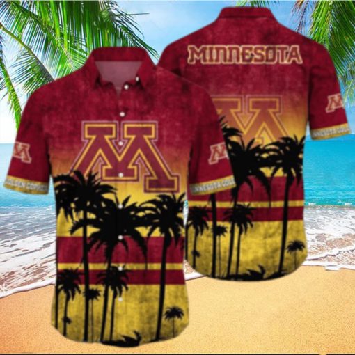 Minnesota Golden Gophers Logo Coconut Tropical Hawaiian Shirt Beach Gift For Fans