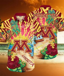 Minnesota Golden Gophers NCAA Hawaiian Shirt Golden Hourtime Aloha Shirt