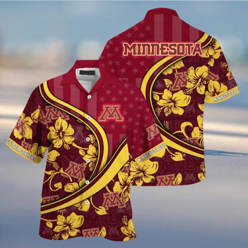 Minnesota Golden Gophers NCAA Us Flag Hawaiian Shirt Custom Summer Aloha Shirt