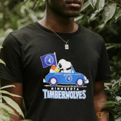 Minnesota Timberwolves Basketball Snoopy Dog Driving Car Shirt