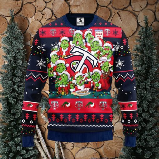 Minnesota Twins 12 Grinch Xmas Day Christmas Ugly Sweater