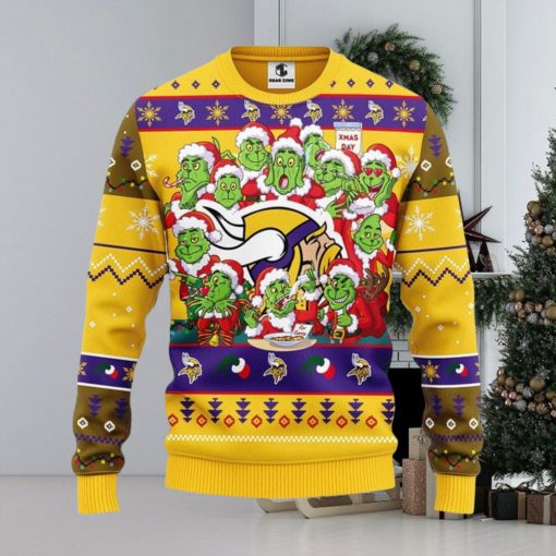 Minnesota Vikings 12 Grinch Xmas Day Xmas Ugly Christmas Sweater Best Christmas Gift Ideas