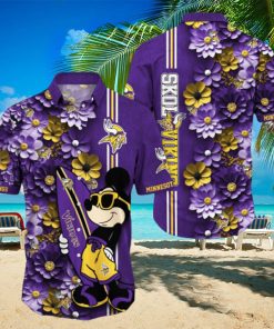 Minnesota Vikings Aloha Mick Pattern Hawaiian Shirt For Fans