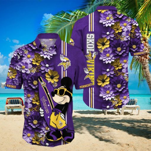 Minnesota Vikings Aloha Mick Pattern Hawaiian Shirt For Fans