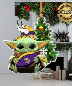 Minnesota Vikings Baby Yoda NFL Christmas Tree Decorations Ornament