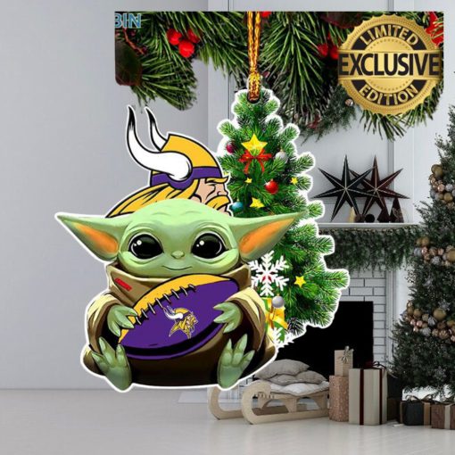 Minnesota Vikings Baby Yoda NFL Christmas Tree Decorations Ornament