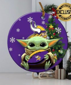 Minnesota Vikings Baby Yoda NFL Custom Name 2023 Holiday Gifts Christmas Decorations Ornament