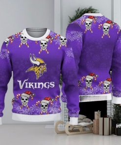 Minnesota Vikings Christmas Skull 3D Needle Ugly Sweater Gifr For Fans