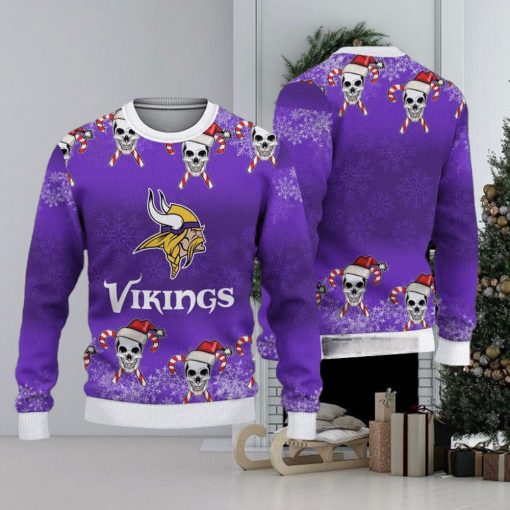 Minnesota Vikings Christmas Skull 3D Needle Ugly Sweater Gifr For Fans