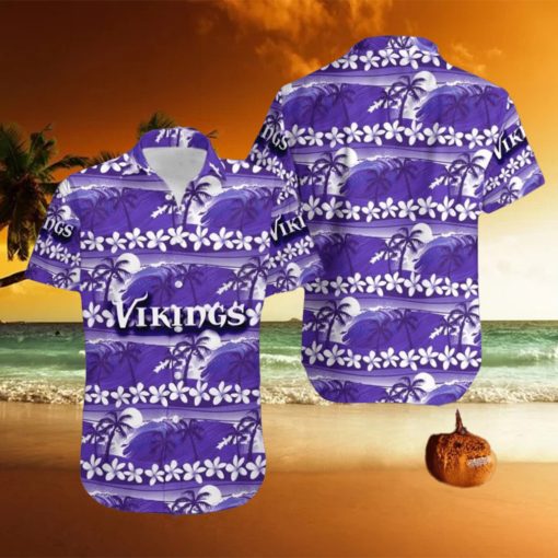 Minnesota Vikings Coconut Tree Pattern Hawaiian Shirt For Men Women