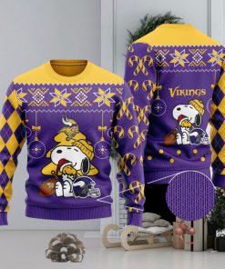 Minnesota Vikings Funny Charlie Brown Peanuts Snoopy Ugly Christmas Sweater Perfect Holiday Gift