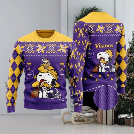 Minnesota Vikings Funny Charlie Brown Peanuts Snoopy Ugly Christmas Sweater