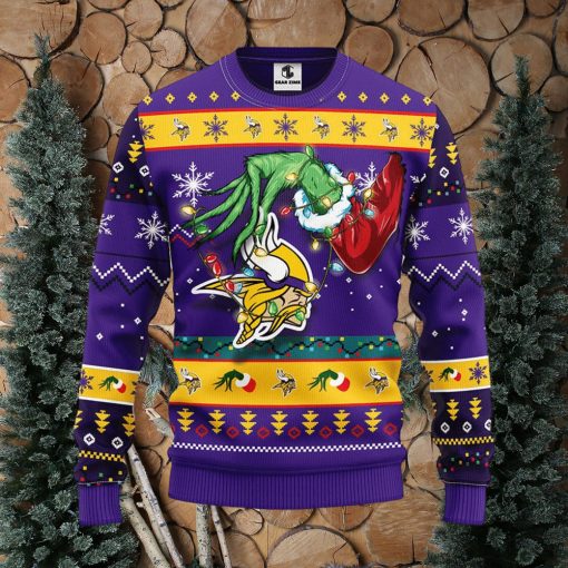 Minnesota Vikings Grinch Christmas Ugly Sweater