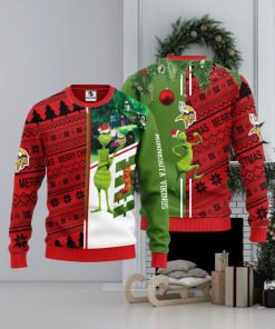 Minnesota Vikings Grinch & Scooby Doo Christmas Ugly Sweater 1