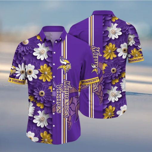 Minnesota Vikings Hawaii Shirt Flower Sporty And Stylish