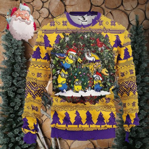 Minnesota Vikings Minion Christmas AOP Sweater