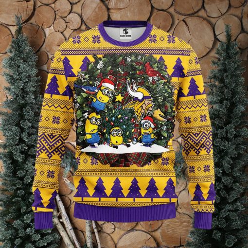 Minnesota Vikings Minion Christmas Ugly Sweater