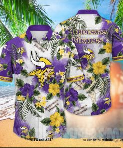 Minnesota Vikings NFL Flower 3D Full Print Hawaiian Shirt