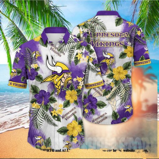 Minnesota Vikings NFL Flower 3D Full Print Hawaiian Shirt