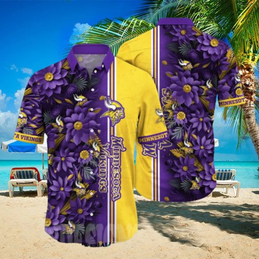 Minnesota Vikings NFL Flower 3D Hawaiian Shirt