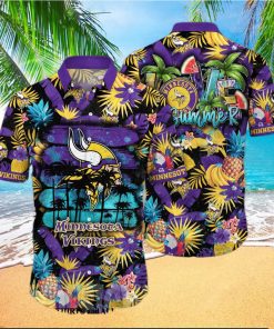 Minnesota Vikings NFL Flower Classic All Over Print Hawaiian Shirt