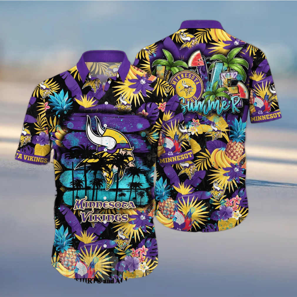 Nfl Minnesota Vikings Button Up Hawaii Gift For Summer Hawaiian Shirt And  Shorts