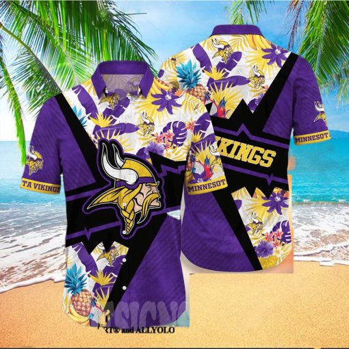 Minnesota Vikings NFL Flower Classic Full Print Hawaiian Shirt