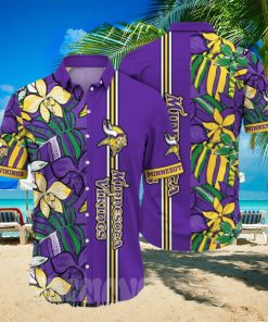 Minnesota Vikings NFL Flower Full Printed 3D Hawaiian Shirt