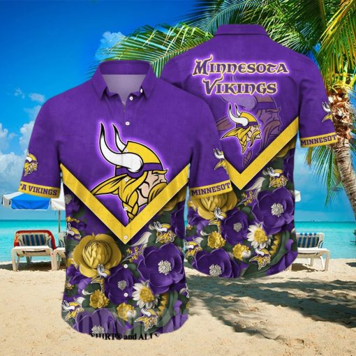 Minnesota Vikings NFL Flower Full Printing Classic Hawaiian Shirt