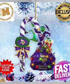 Minnesota Vikings NFL Grinch Candy Cane Personalized Xmas Gifts Christmas Tree Decorations Ornament_96351930 1