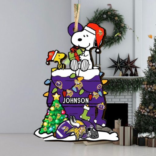 Minnesota Vikings NFL Snoopy Ornament Personalized Christmas 2023 Holidays