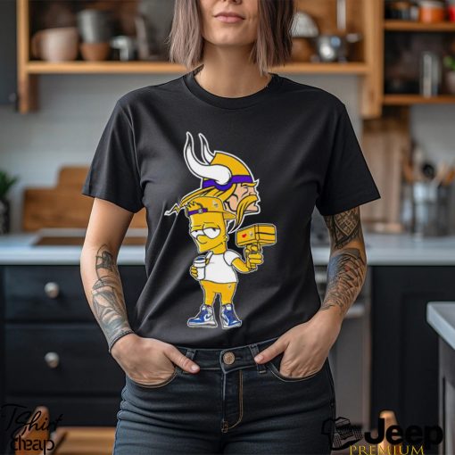 Minnesota Vikings NFL X Bart Simpson cartoon shirt