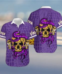 Minnesota Vikings Snake And Skull Octopus Hawaiian Shirt Gift For Halloween