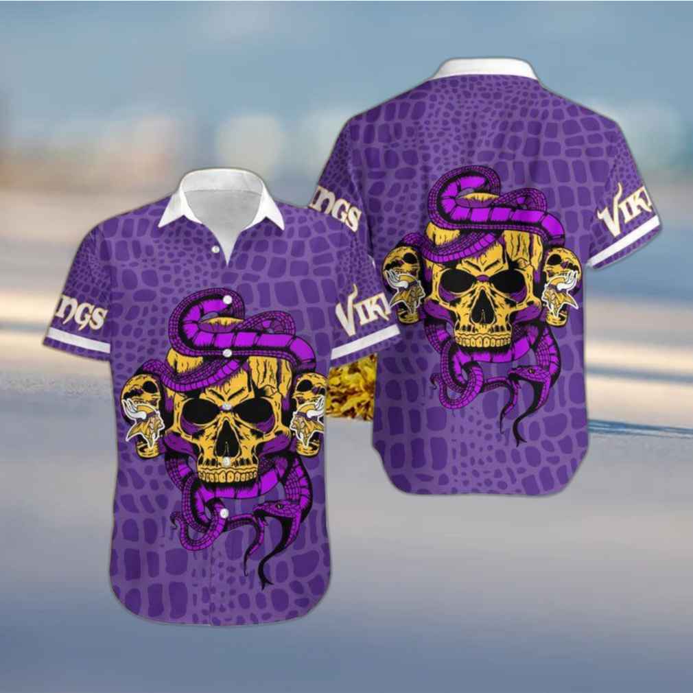 Minnesota Vikings Snake And Skull Octopus Hawaiian Shirt Gift For