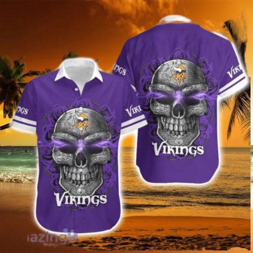 Minnesota Vikings Sugar Skull Nfl Hawaiian Shirt For Fans