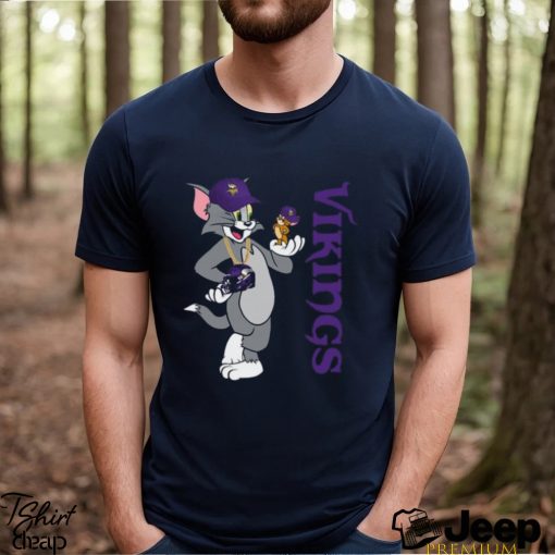 Minnesota Vikings T Shirt Print Tom And Jerry Nfl Tom And Jerry Tshirt For Fans