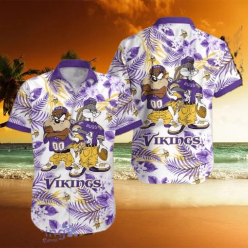 Minnesota Vikings Taz And bugs NFL Teams Hawaiian Shirt Gift For Men And Women