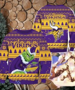 Minnesota Vikings Ugly Grinch Christmas Sweater For Fans Funny Christmas Gift