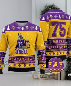 Minnesota Vikings – Brian O’Neill Custom Name And Number Ugly Christmas Sweater