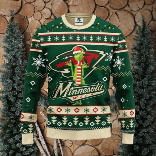 Minnesota Wild Funny Grinch Christmas Ugly Sweater