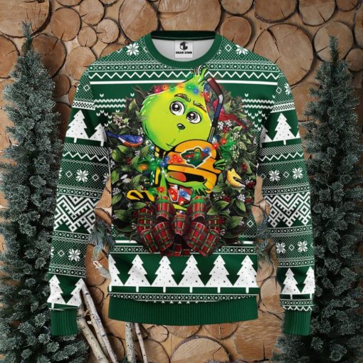 Minnesota Wild Grinch Hug Christmas Ugly Sweater