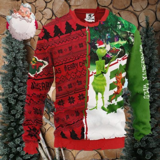 Minnesota Wild Grinch & Scooby Doo Christmas AOP Sweater