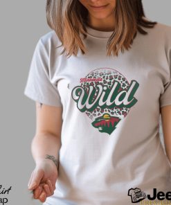 Minnesota Wild Leopard Print Long Sleeve T Shirt